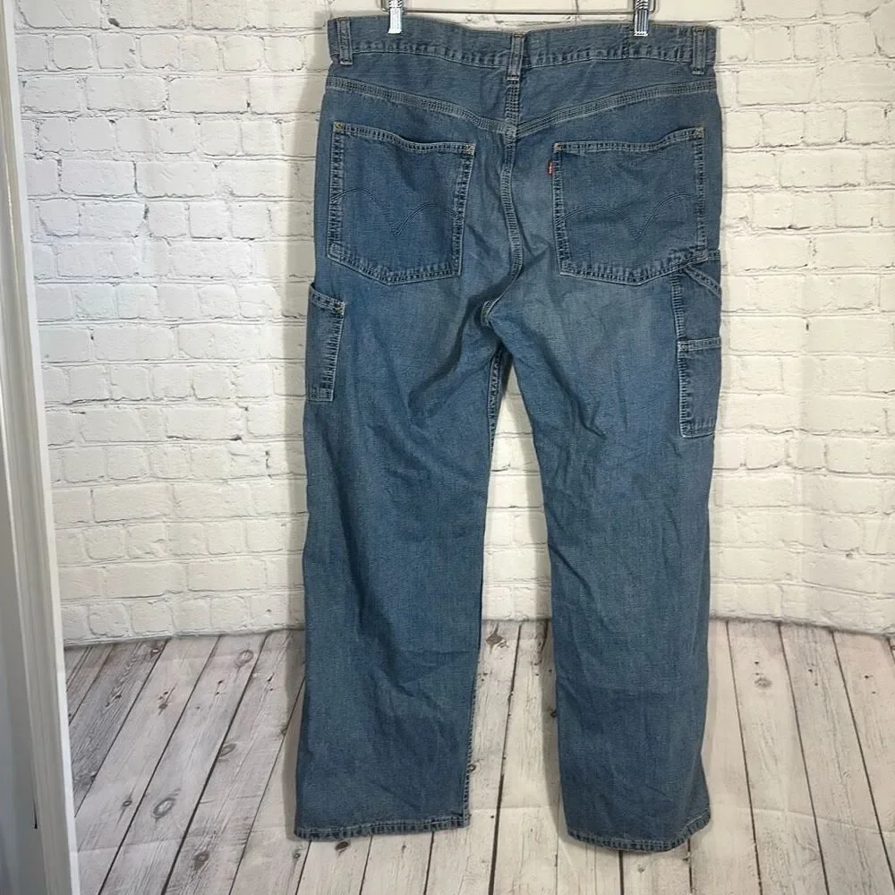 Levis Carpenter Jeans Mens 38‎ Blue Denim Loose Straight Baggy L30